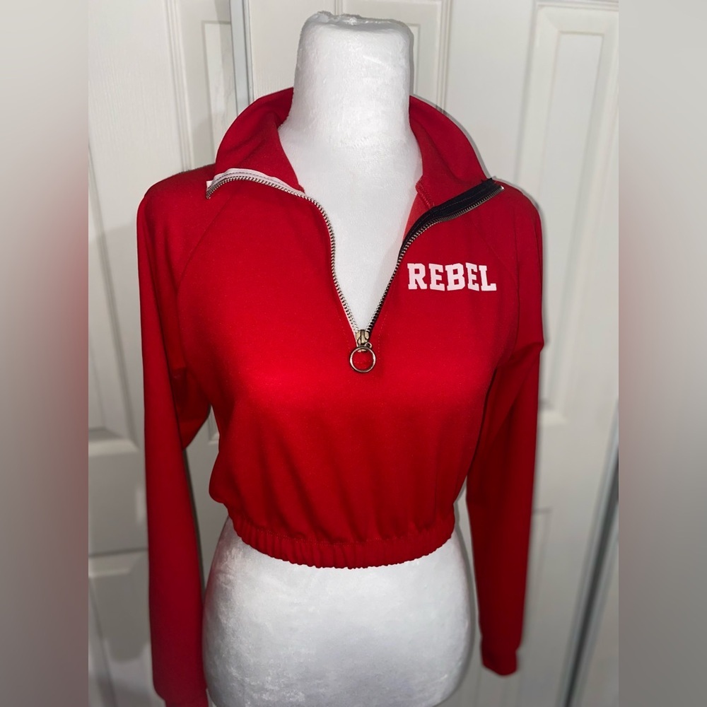 SHEIN Red Crop Fitted Sweatshirt